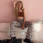 LOVE Printed Ladies Casual Pants Straight Leg With Slits